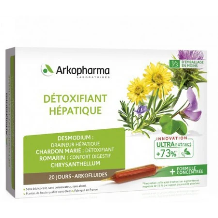 Arkofluide – Detoxifiant Hépatique – 20 Ampoules De 10 Ml