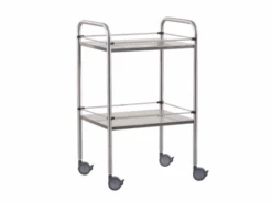 Guéridon Médical 2 Plateaux Inox 70x50x80cm